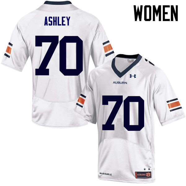 Auburn Tigers Women's Calvin Ashley #70 White Under Armour Stitched College NCAA Authentic Football Jersey QRM7274ON